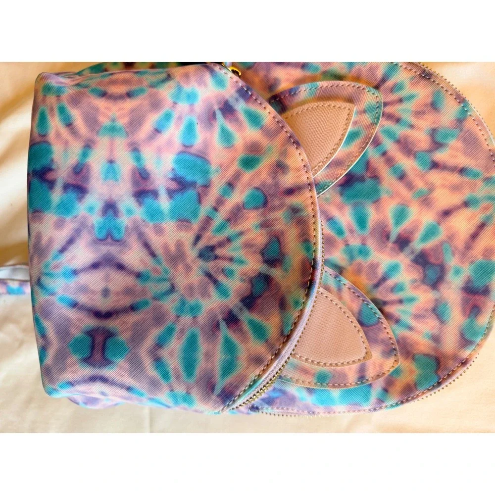 Under One Sky Tie Dye Mini Backpack Cat Ears Purple Blue Zippered Small Bag